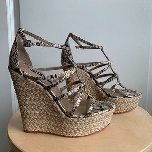 Alice +  Olivia Snake Wedges 7.5